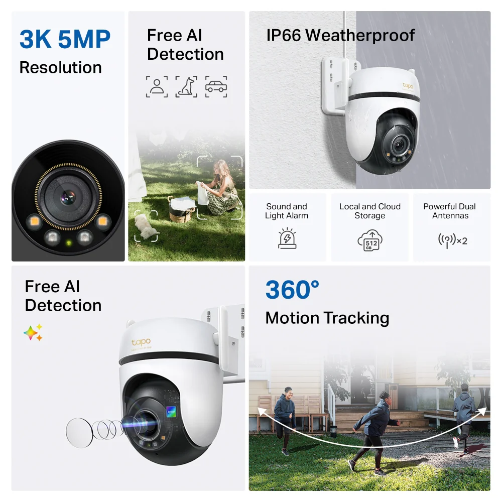 Tapo C530WS 3K Outdoor Pan/Tilt/Zoom Security Camera - Image 4