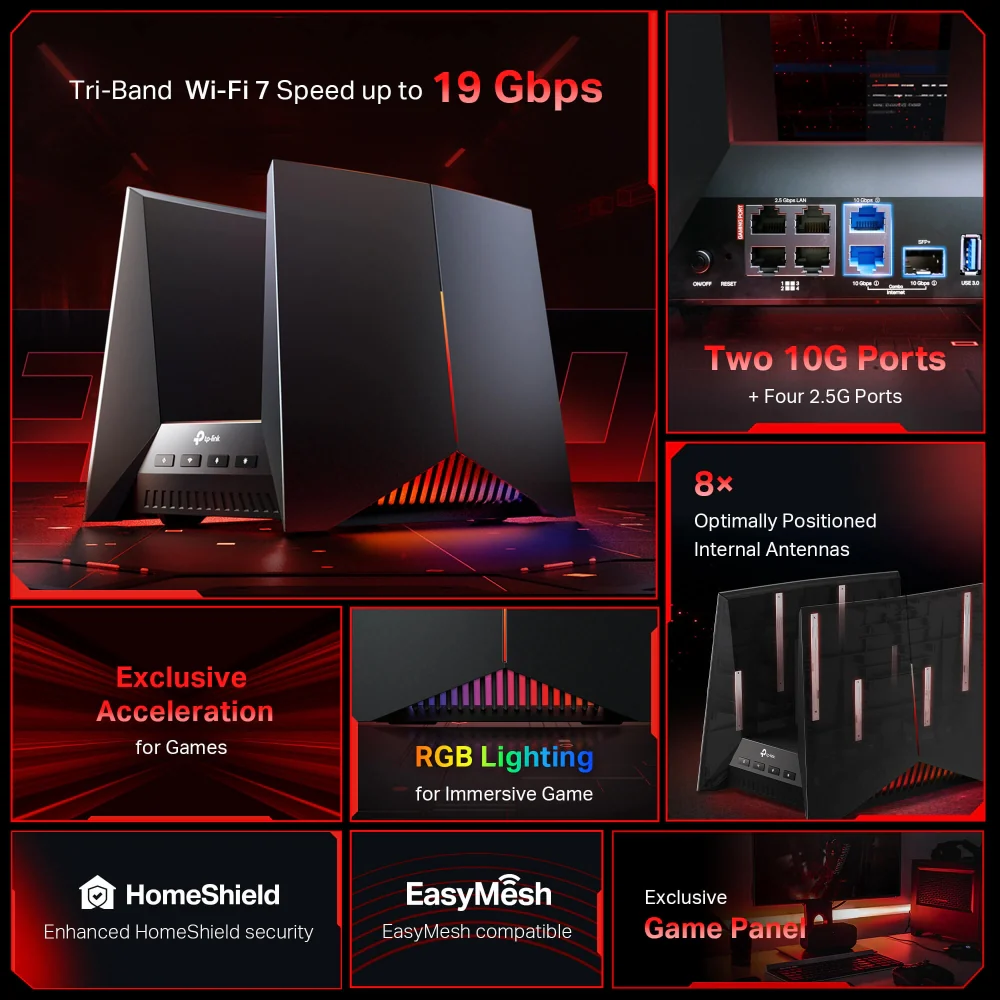 Archer GE800 BE19000 Tri-Band Wi-Fi 7 Gaming Router - Image 4