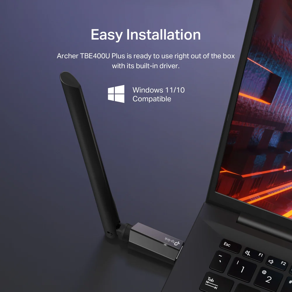 Archer TBE400U Plus BE6500 Tri-Band Wi-Fi 7 High Gain Wireless USB Adapter - Image 8