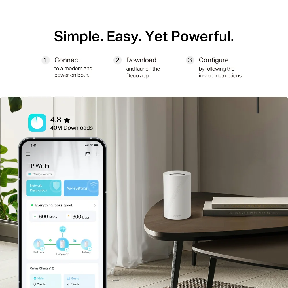 Deco BE68, BE14000 Tri-Band Whole Home Mesh Wi-Fi 7 System, 3 packs - Image 9