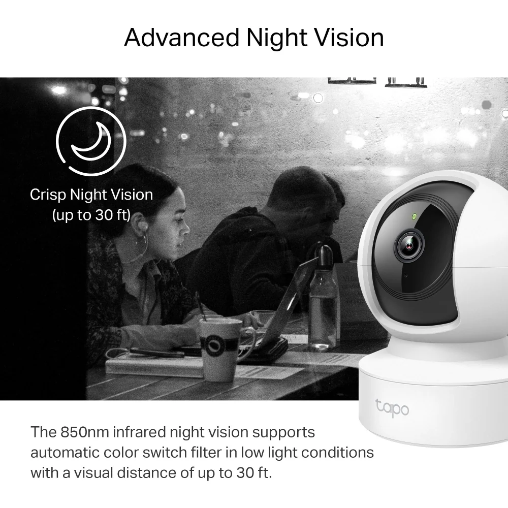 Tapo C212 Indoor 2K Ethernet/Wi-Fi Security Camera with Pan/Tilt/Zoom with Advanced Night Vision - Image 3