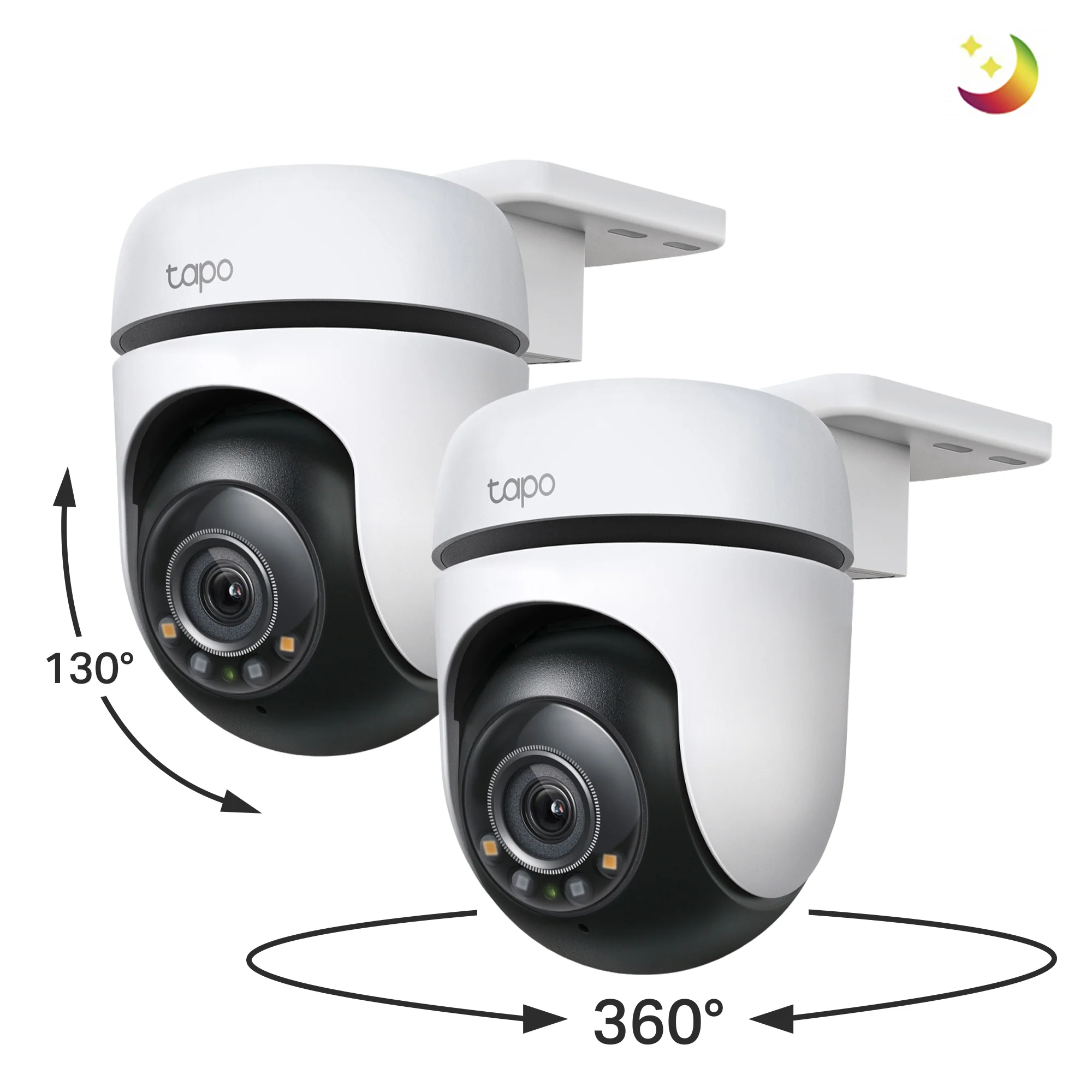 Tapo TC41 2K Outdoor Pan/Tilt/Zoom Security Camera with Full-Colour Night Vision Twin