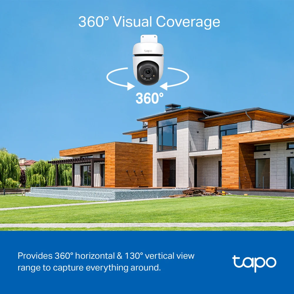 Tapo TC41 2K Outdoor Pan/Tilt/Zoom Security Camera with Full-Colour Night Vision - Image 2