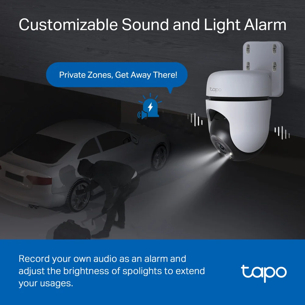 Tapo TC41 2K Outdoor Pan/Tilt/Zoom Security Camera with Full-Colour Night Vision - Image 8