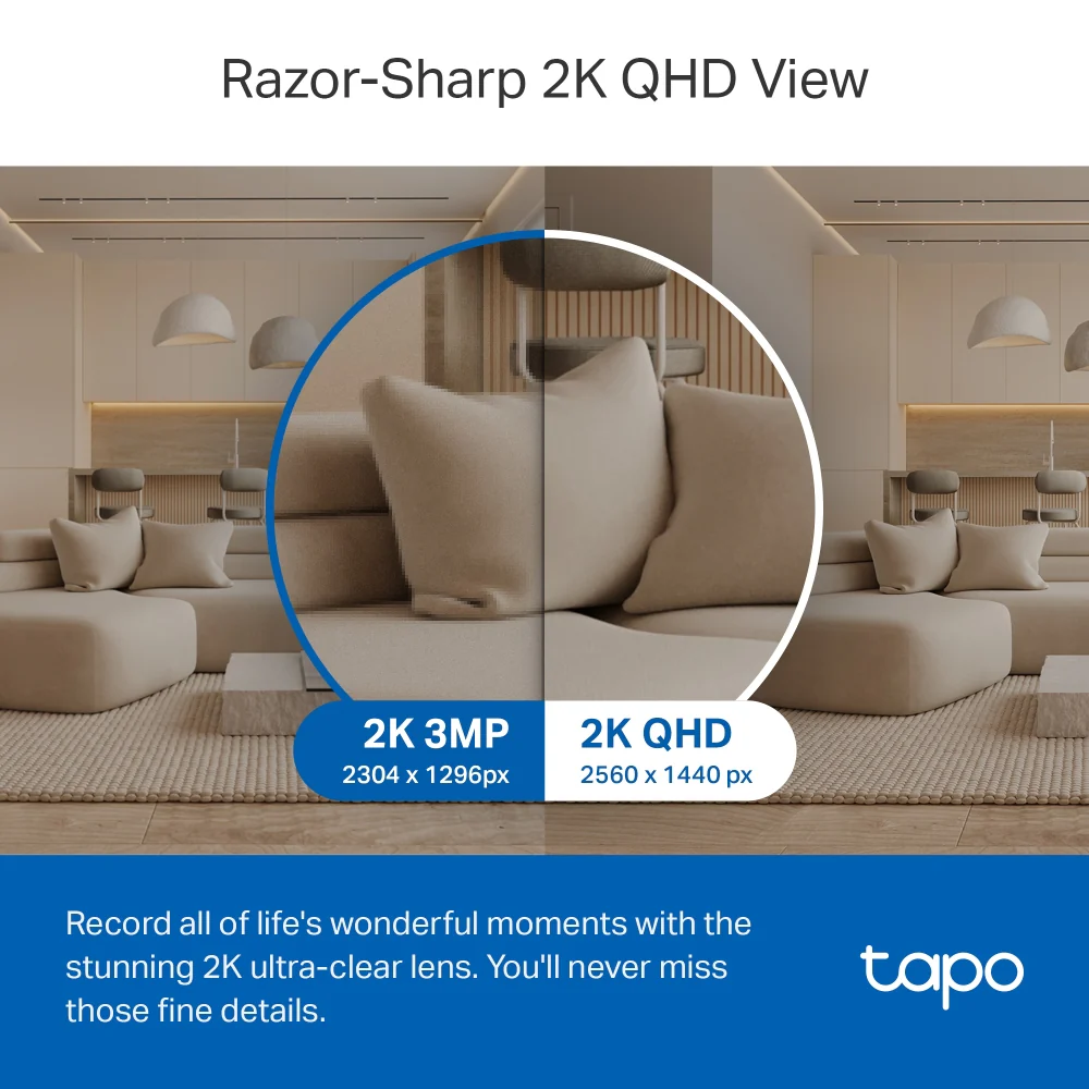 Tapo C220 Indoor 2K QHD Wi-Fi Security Camera with Pan/Tilt/Zoom - Image 3