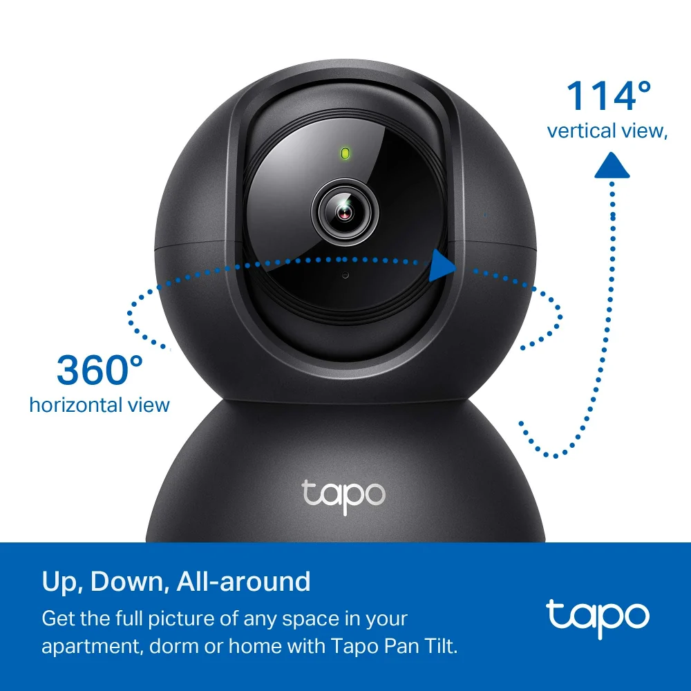 Tapo C201 Indoor 1080P Wi-Fi Security Camera with Pan/Tilt/Zoom, Black - Image 3