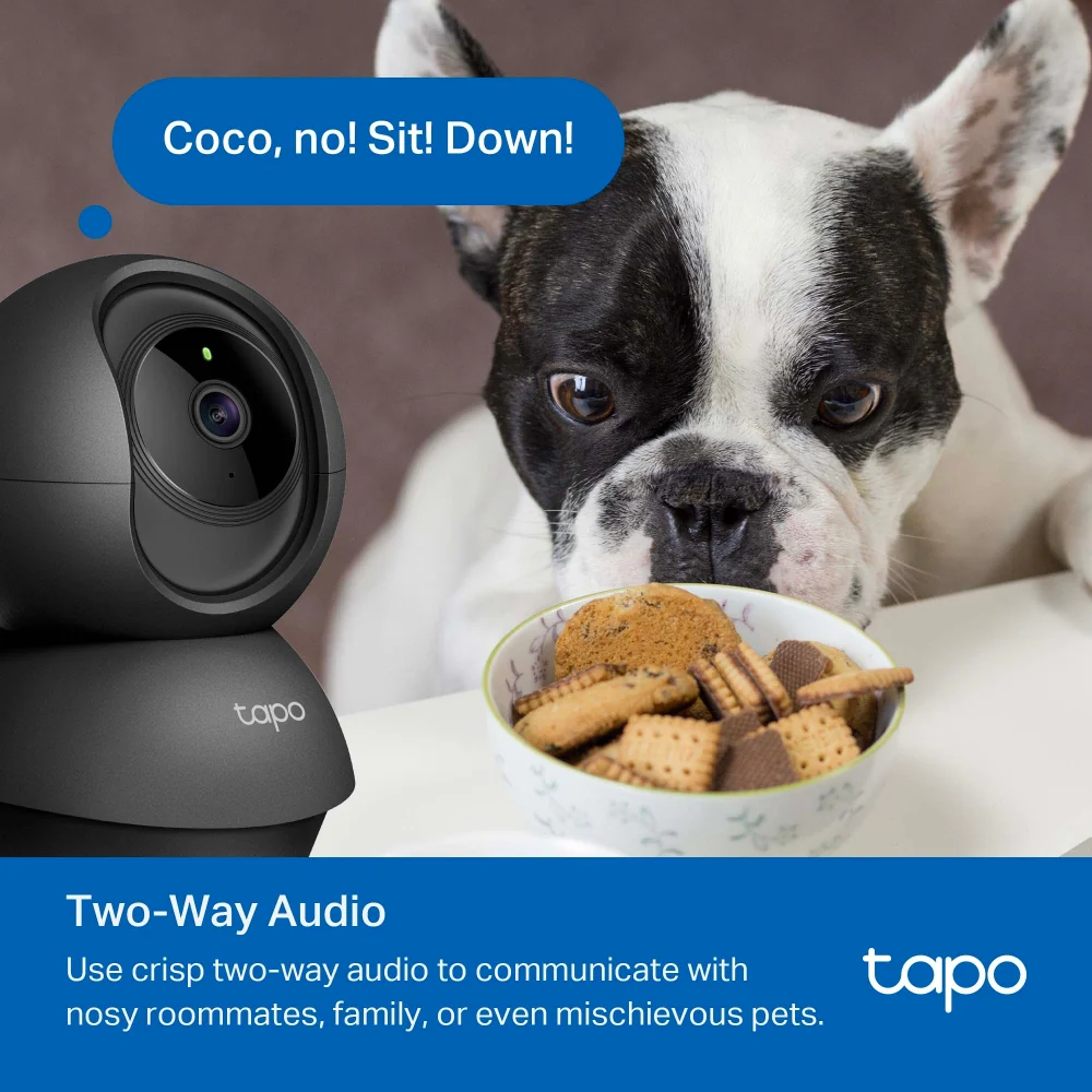 Tapo C201 Indoor 1080P Wi-Fi Security Camera with Pan/Tilt/Zoom, Black - Image 6