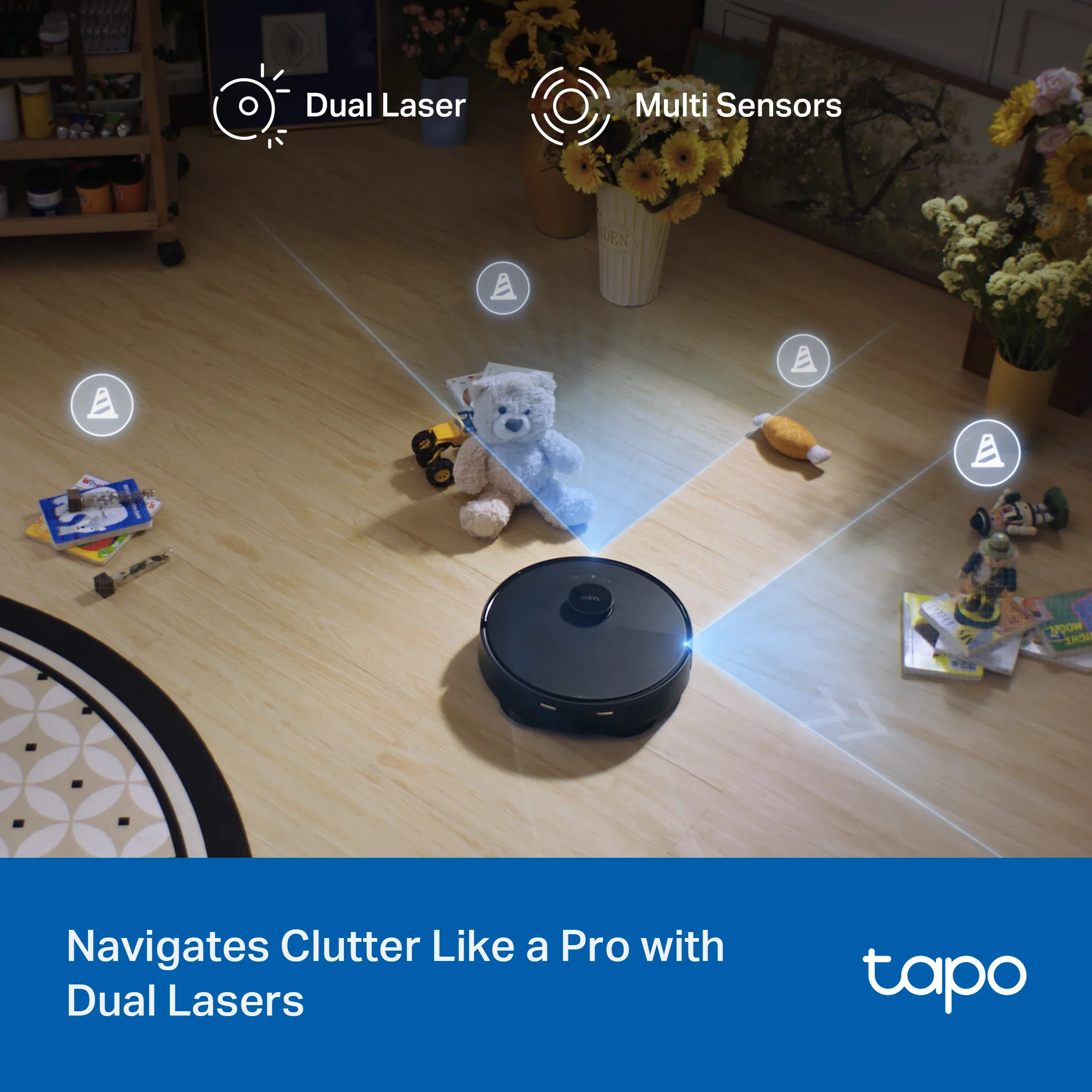 Tapo RV50 Pro Omni Robot Vacuum Cleaner & Mop + Dust Bag Kit - Image 9