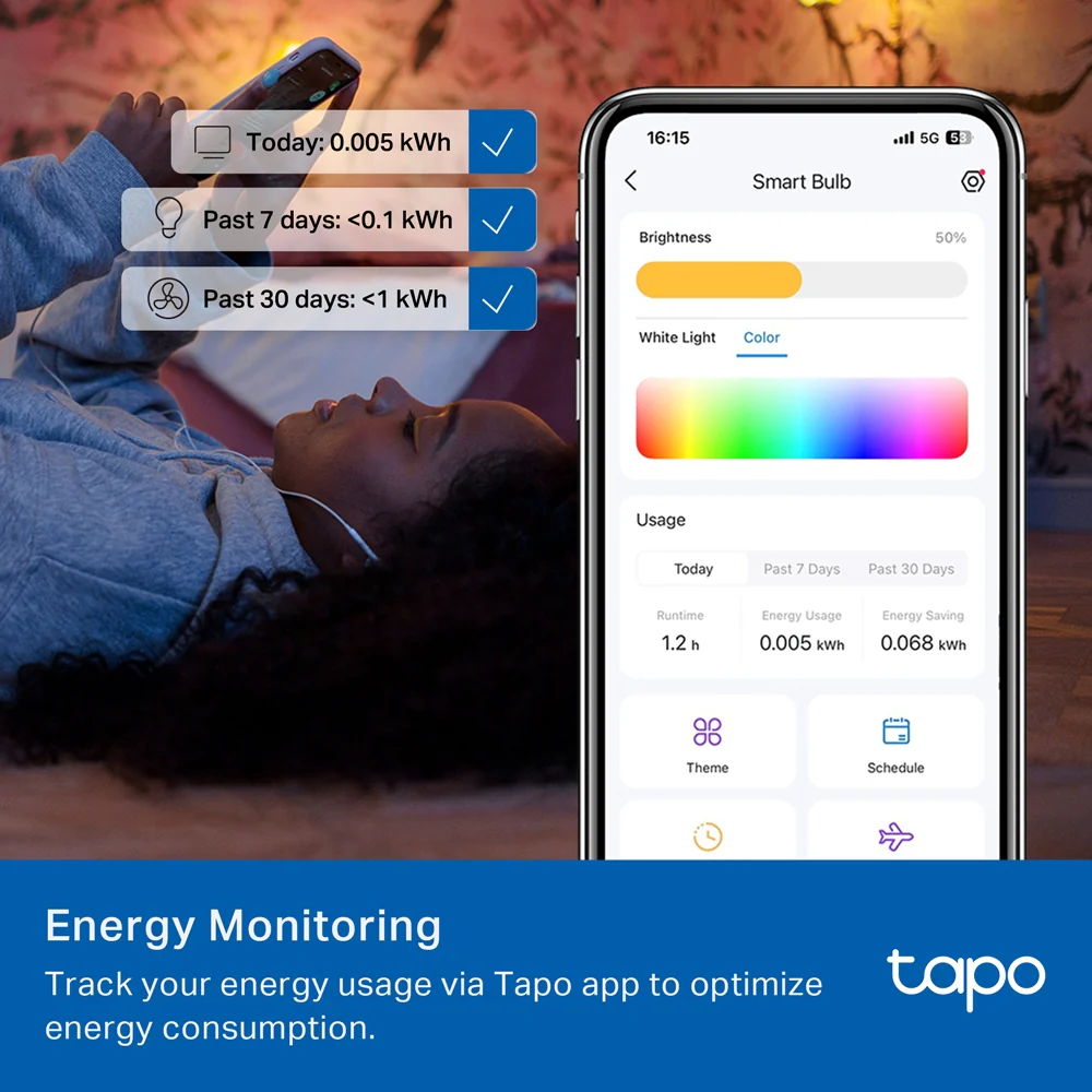 Smart Wi-Fi Candle Multicolour Light Bulb, Tapo L430C 4-pack - Image 10