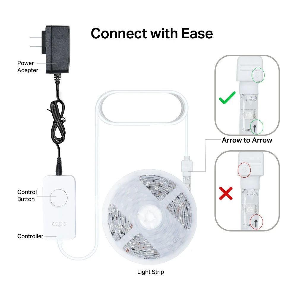 Smart LED Light Strip 5 Meters, RGBIC Multicolour, Tapo L920-5 Twin Pack - Image 5