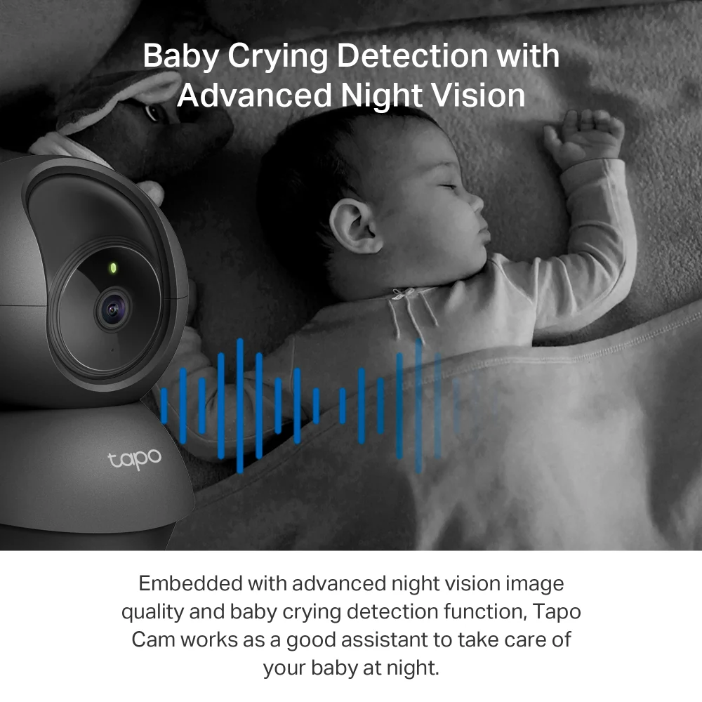 Tapo C211 Indoor 2K Wi-Fi Security Camera with Pan/Tilt/Zoom, Black - Image 5