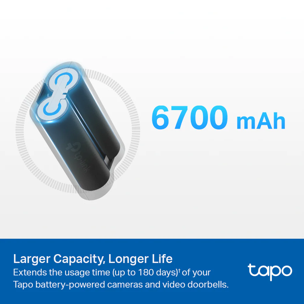 Battery Pack, Work with Battery Cam and Doorbell, Quickly charged, Tapo A100 - Image 2