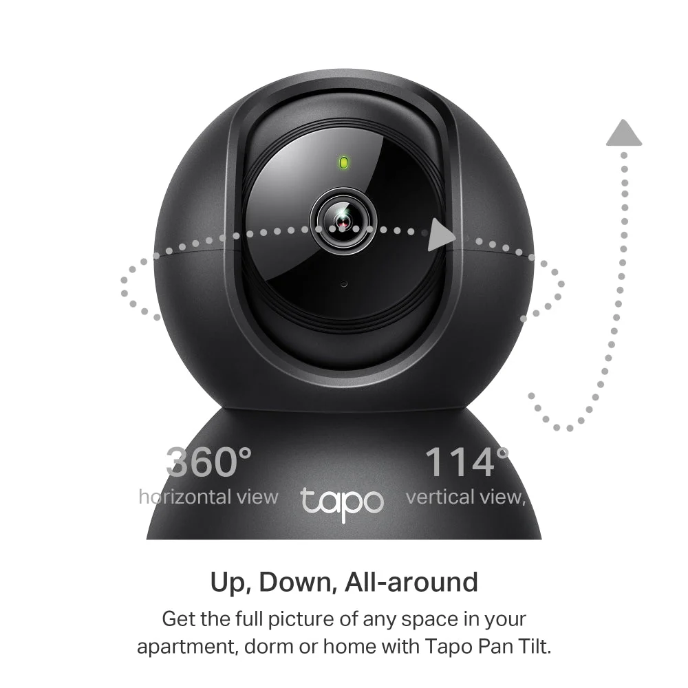 Tapo C211 Black Indoor 2K Wi-Fi Security Camera with Pan/Tilt/Zoom Twin Pack - Image 5