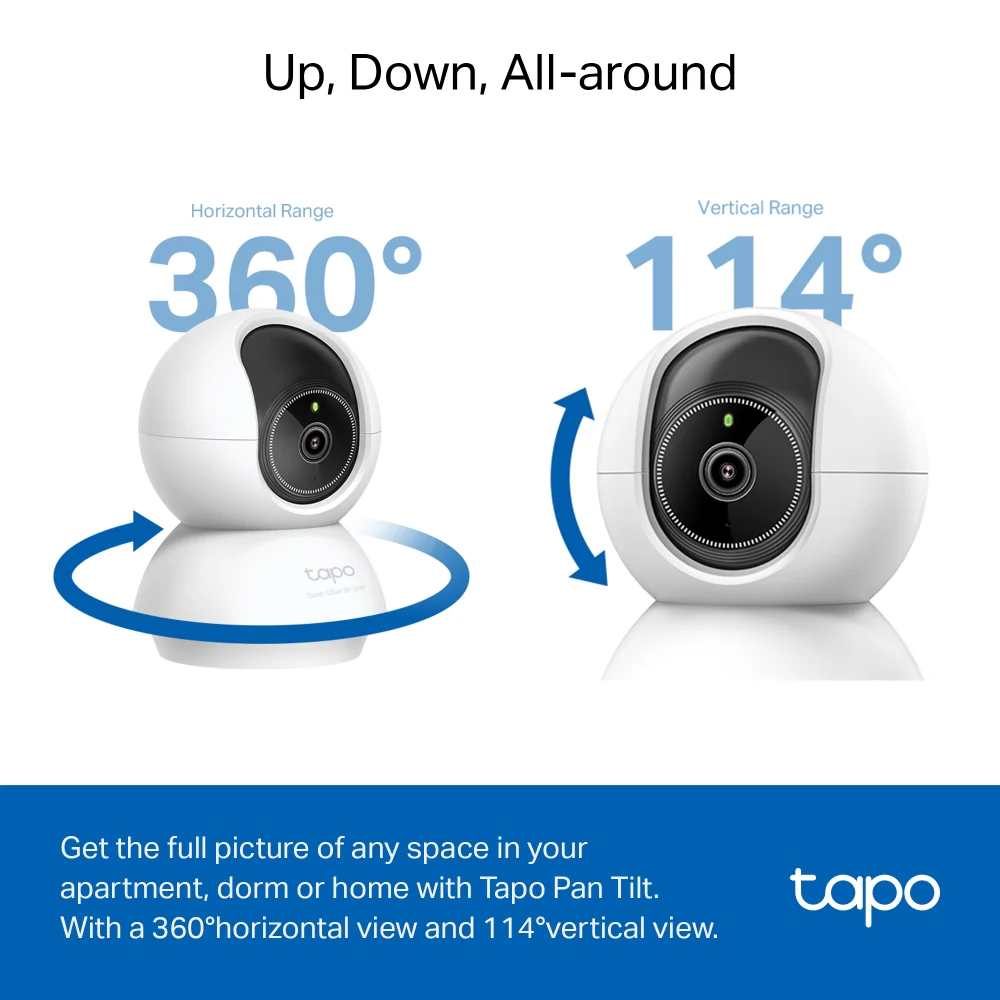 Tapo C230 Indoor 3K Wi-Fi Security Camera with Pan/Tilt/Zoom Twin Pack - Image 4