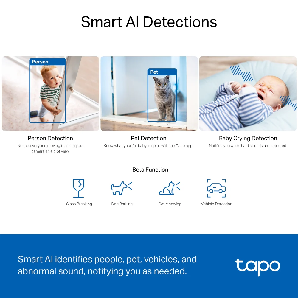 Tapo C230 Indoor 3K Wi-Fi Security Camera with Pan/Tilt/Zoom Twin Pack - Image 5
