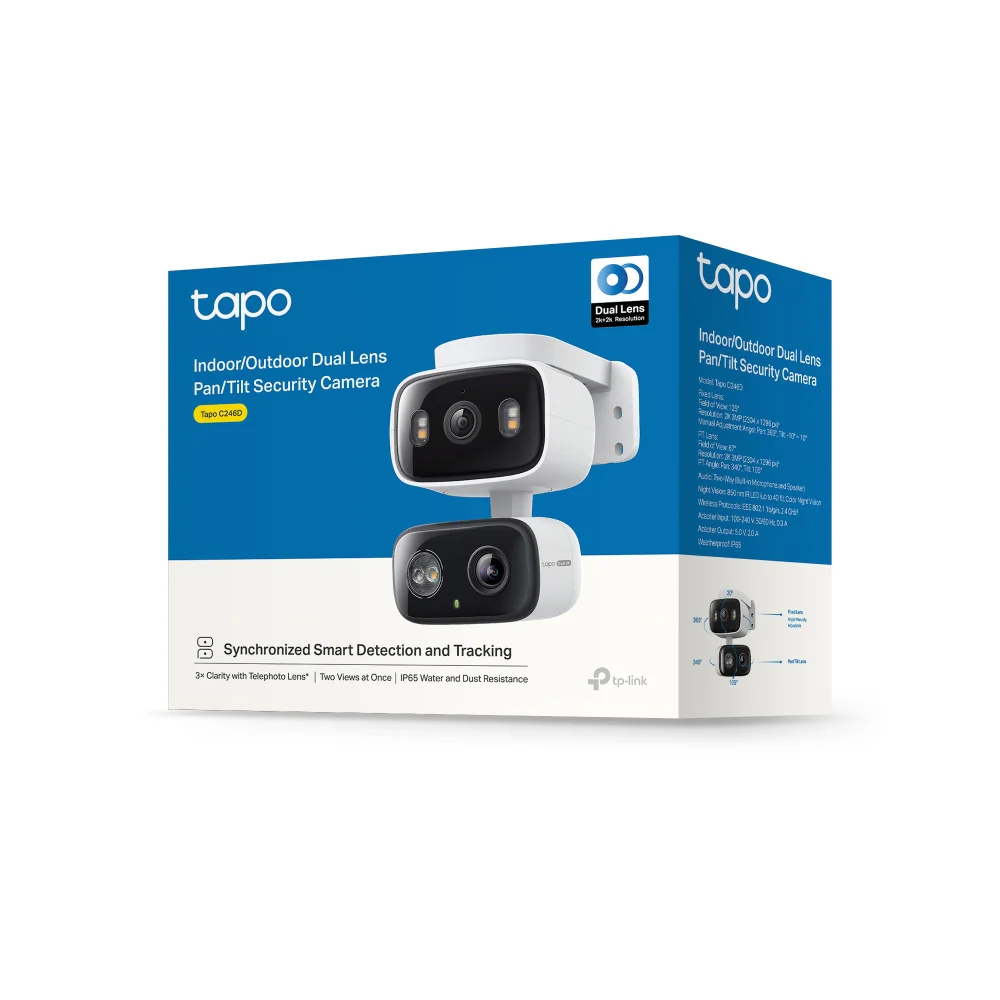 Tapo C246D Indoor/Outdoor Dual Lens Security Camera with Pan-Tilt-Zoom Twin Pack - Image 14