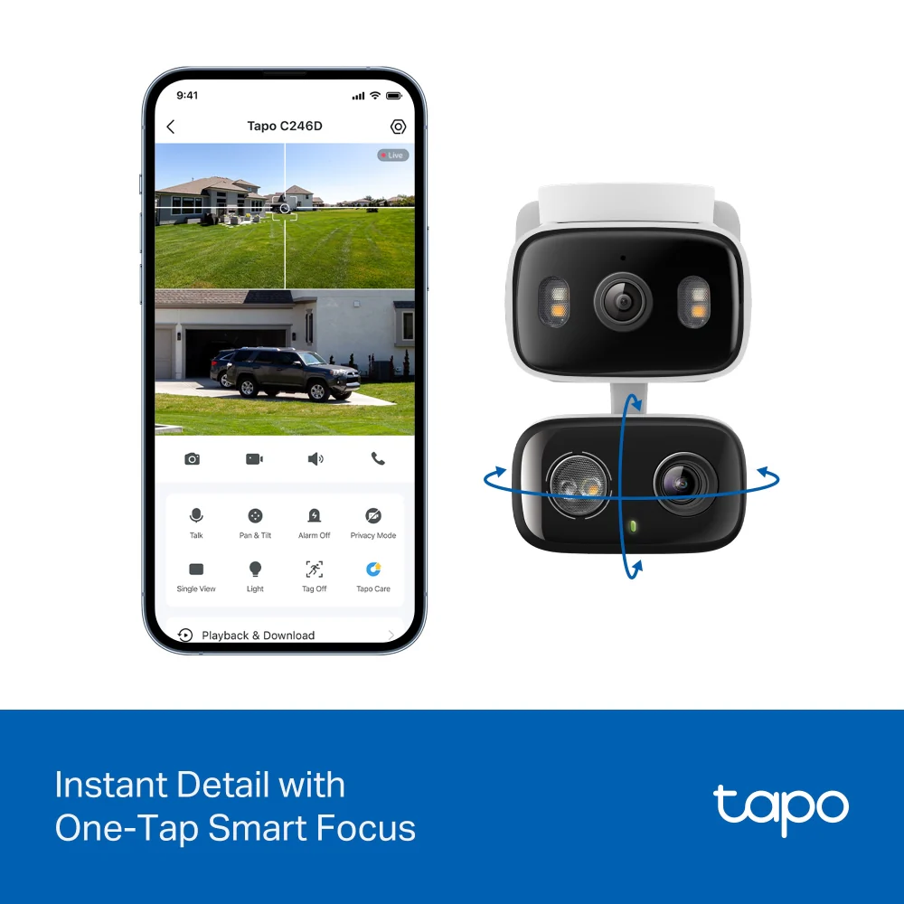 Tapo C246D Indoor/Outdoor Dual Lens Security Camera with Pan-Tilt-Zoom Twin Pack - Image 9