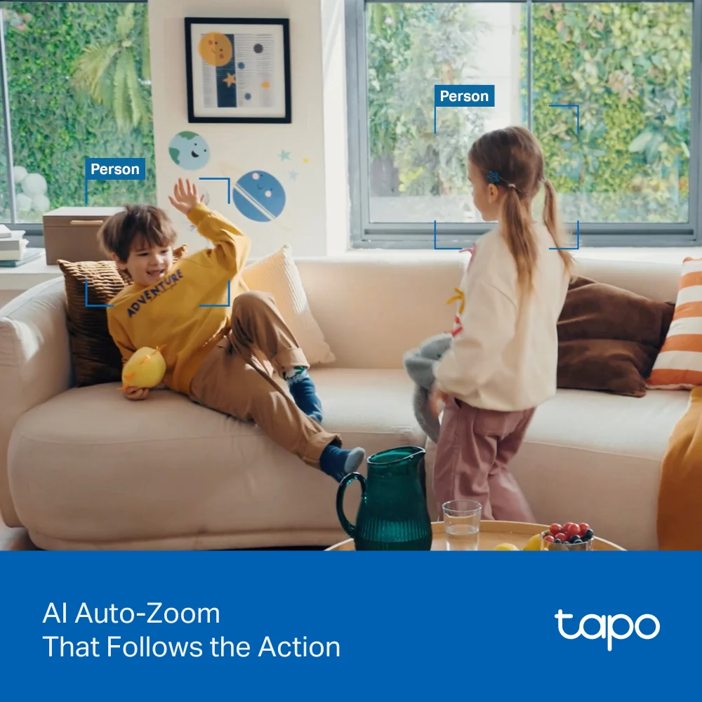 Tapo C250 Indoor 4K Pan/Tilt AI Home Security Wi-Fi Camera Twin Pack - Image 4