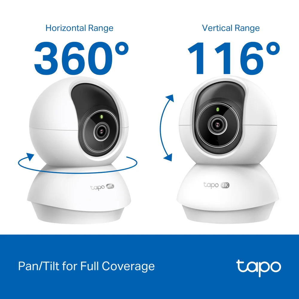 Tapo C250 Indoor 4K Pan/Tilt AI Home Security Wi-Fi Camera Twin Pack - Image 8