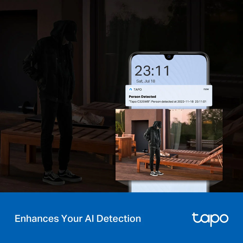 Tapo C325WB 2K Outdoor Security Camera with Colour-Pro Night Vision Twin Pack - Image 9