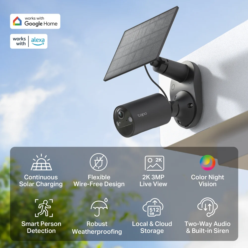 Tapo C411 KIT Solar-Powered 2K Security Camera, Black Edition - Image 4