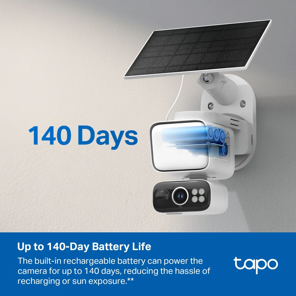 Tapo C615F KIT Solar-Powered Floodlight Security Camera with Pan-Tilt-Zoom Twin Pack - Image 8