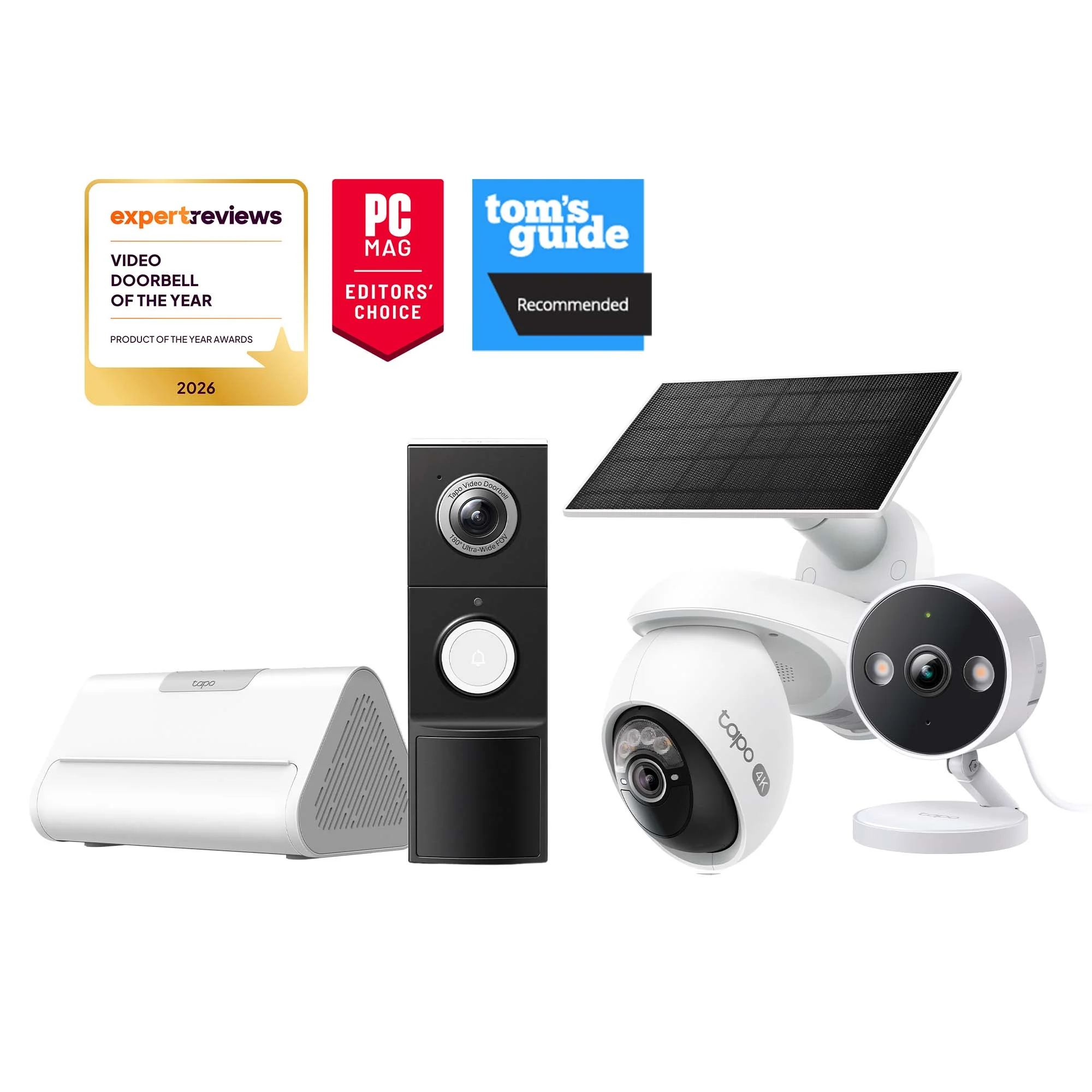 Tapo D235 Doorbell + C120 Indoor & C660 Ourdoor Cameras + Central Hub Bundle