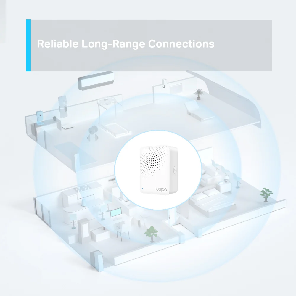 Smart Hub with Chime, Work with Smart Switch, Button and Sensor, Connect Up to 64 Devices, Tapo H100 - Image 3