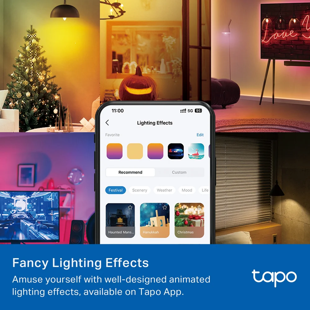 Smart Wi-Fi Candle Multicolour Light Bulb, Tapo L430C 2-pack - Image 6
