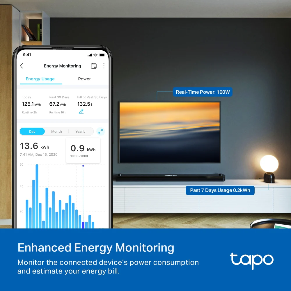 Matter Compatible Energy Monitoring Wi-Fi Plug, Tapo P110M - Image 5