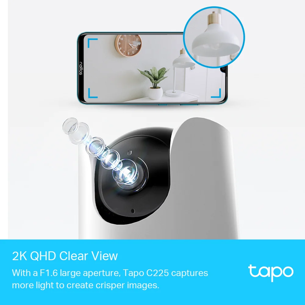 Tapo C225 Indoor 2K Wi-Fi Security Camera with Pan/Tilt/Zoom - Image 4