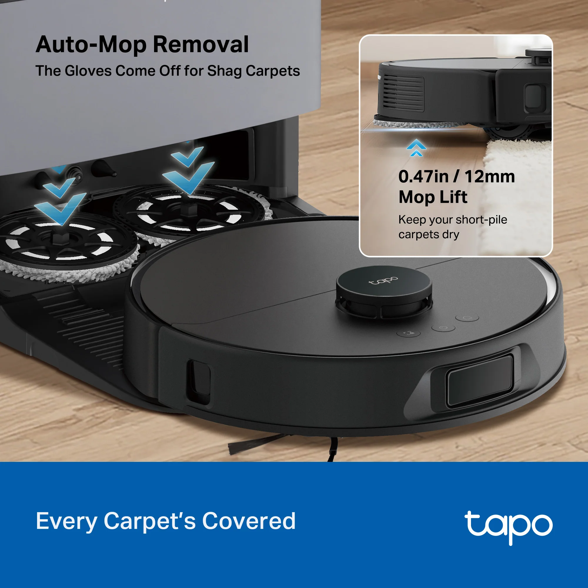 Tapo RV50 Pro Omni Robot Vacuum Cleaner & Mop + Dust Bag Kit - Image 7
