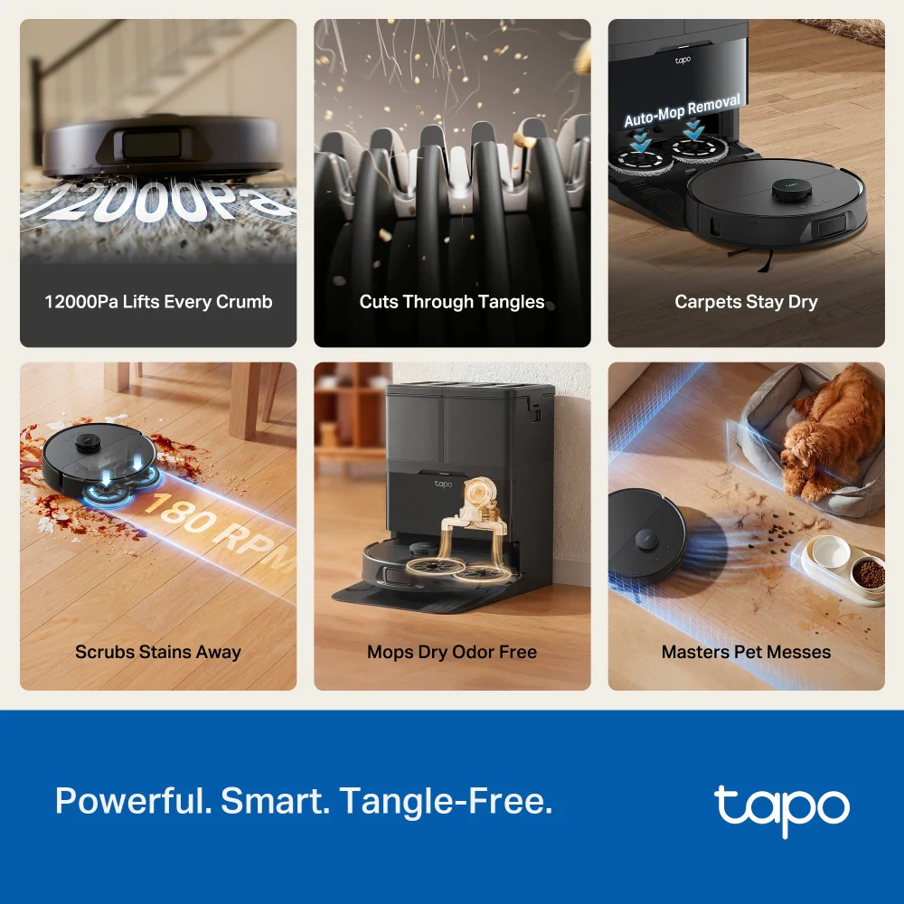 Tapo RV50 Omni Robot Vacuum Cleaner & Mop+ All-in-One Omni Dock - Image 4