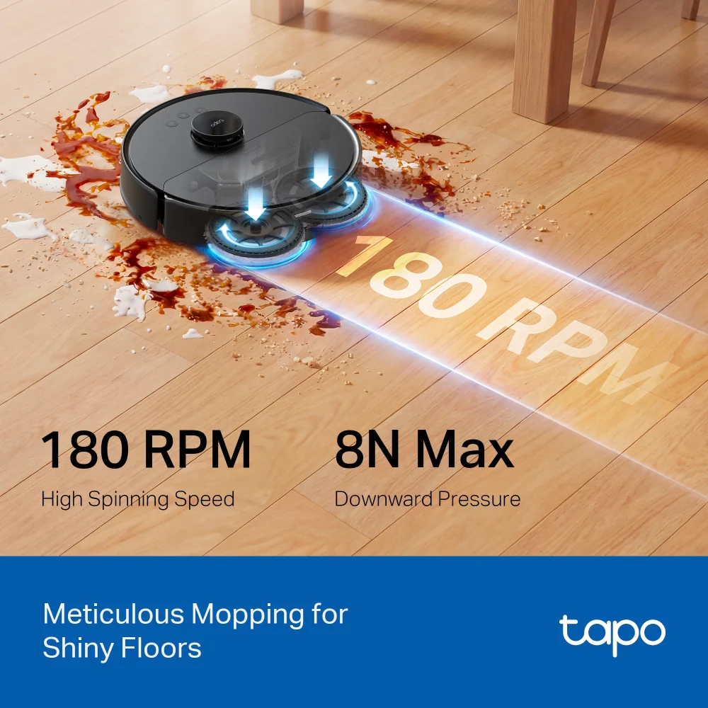 Tapo RV50 Omni Robot Vacuum Cleaner & Mop+ All-in-One Omni Dock - Image 8