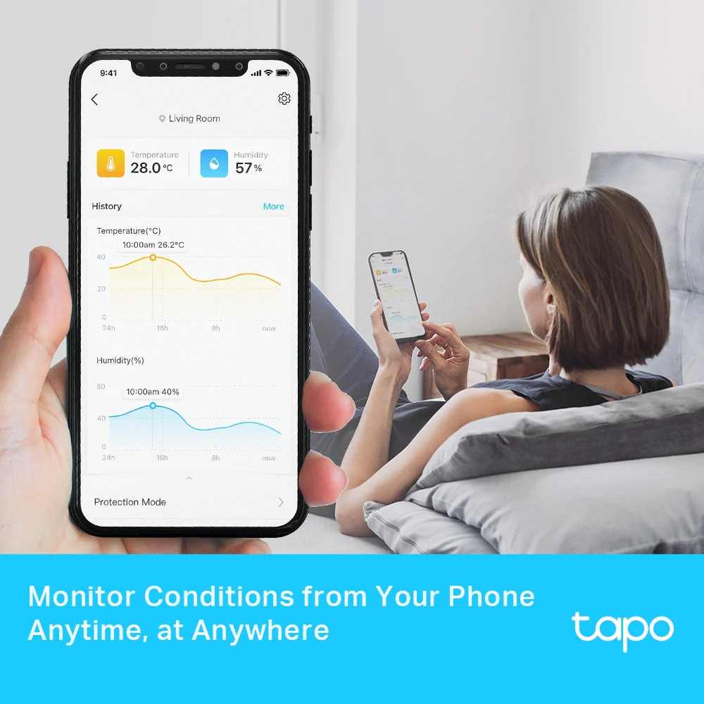 Smart Temperature & Humidity Monitor, LCD Display, Tapo T315 Twin Pack - Image 5