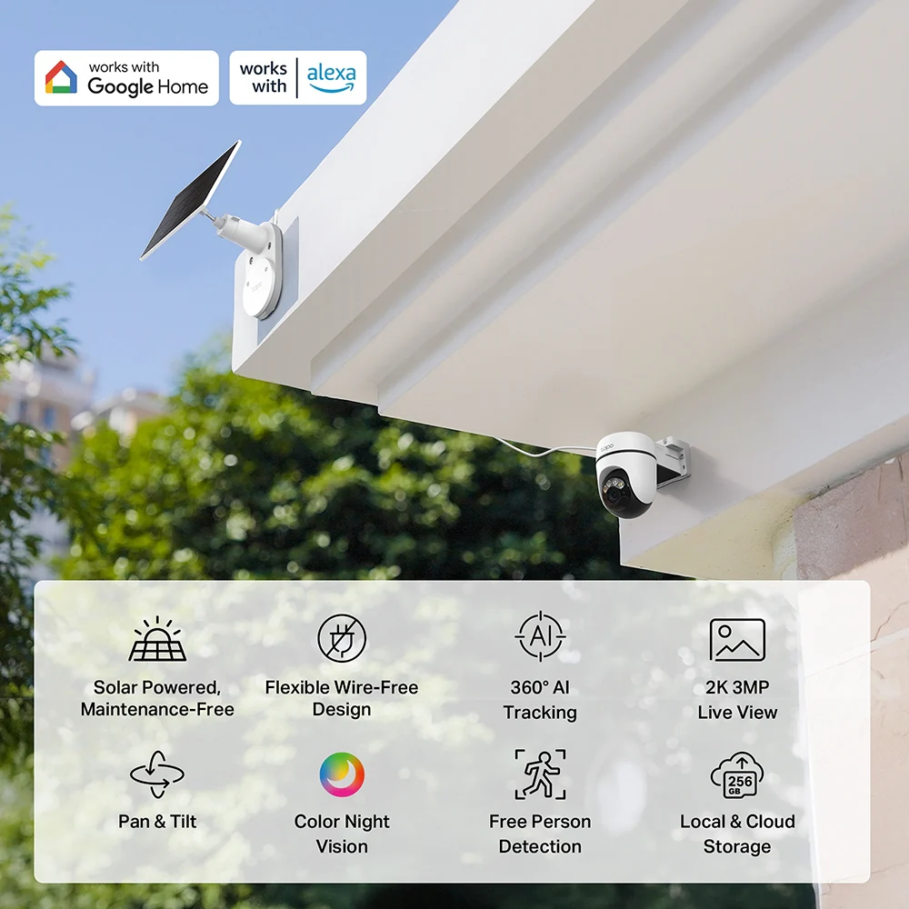 Tapo TC90 KIT Solar-Powered Security Camera with Pan-Tilt-Zoom - Image 2