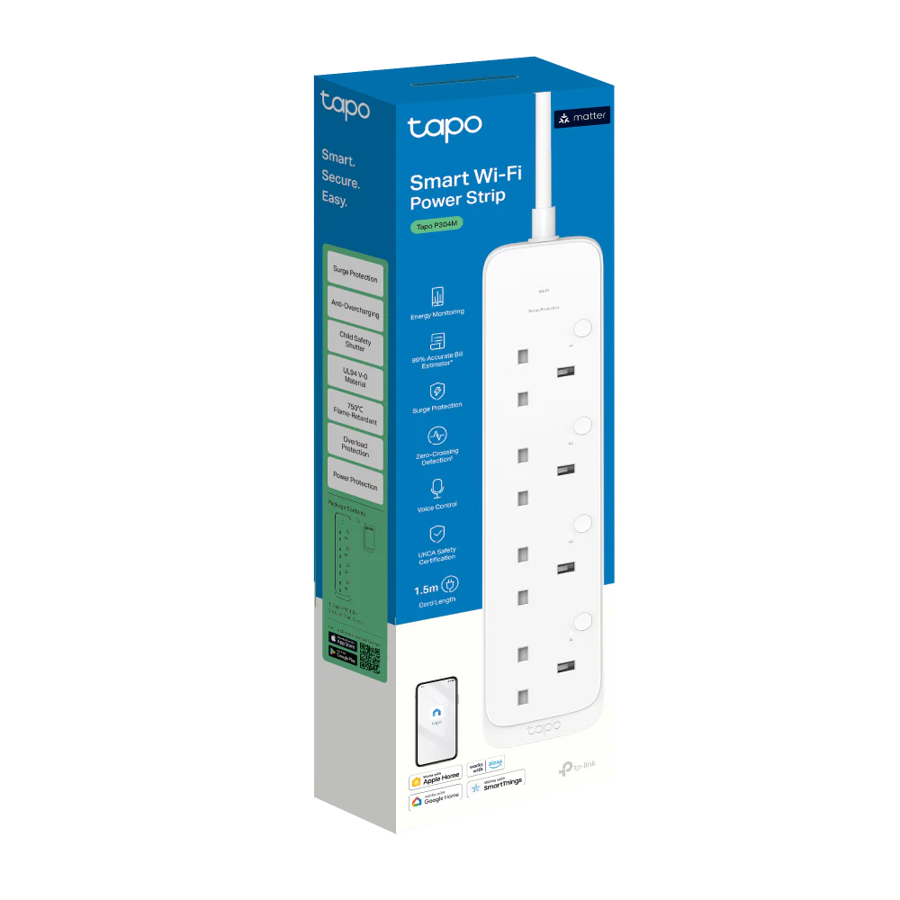 Smart Wi-Fi Power Strip, Energy Monitoring, Matter Compatible, Tapo P304M - Image 9