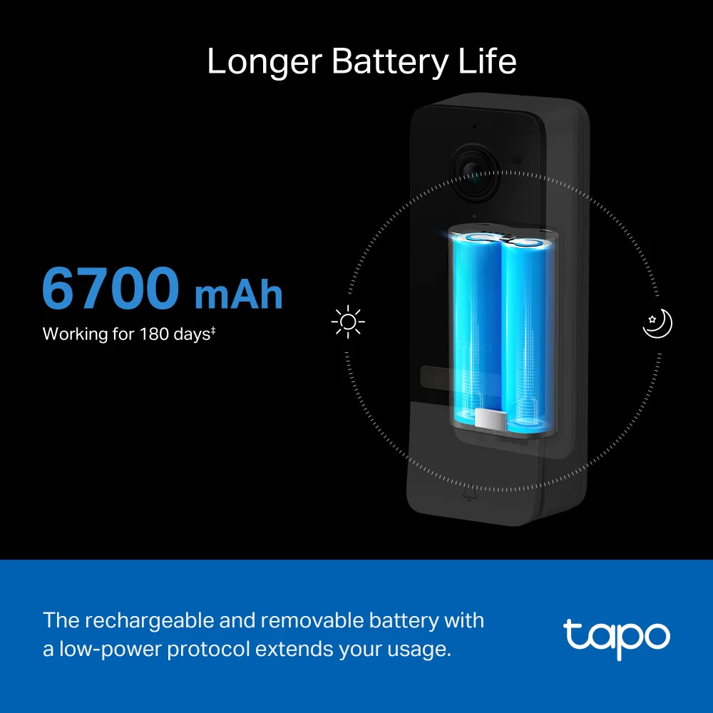 Tapo TD23 Wireless Battery Video Doorbell + Chime & Hub Included - Image 7