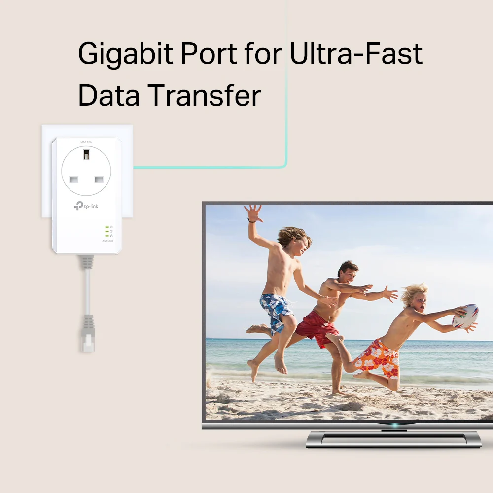 TL-PA7017P KIT AV1000 Gigabit Passthrough Powerline Starter Kit - Image 2