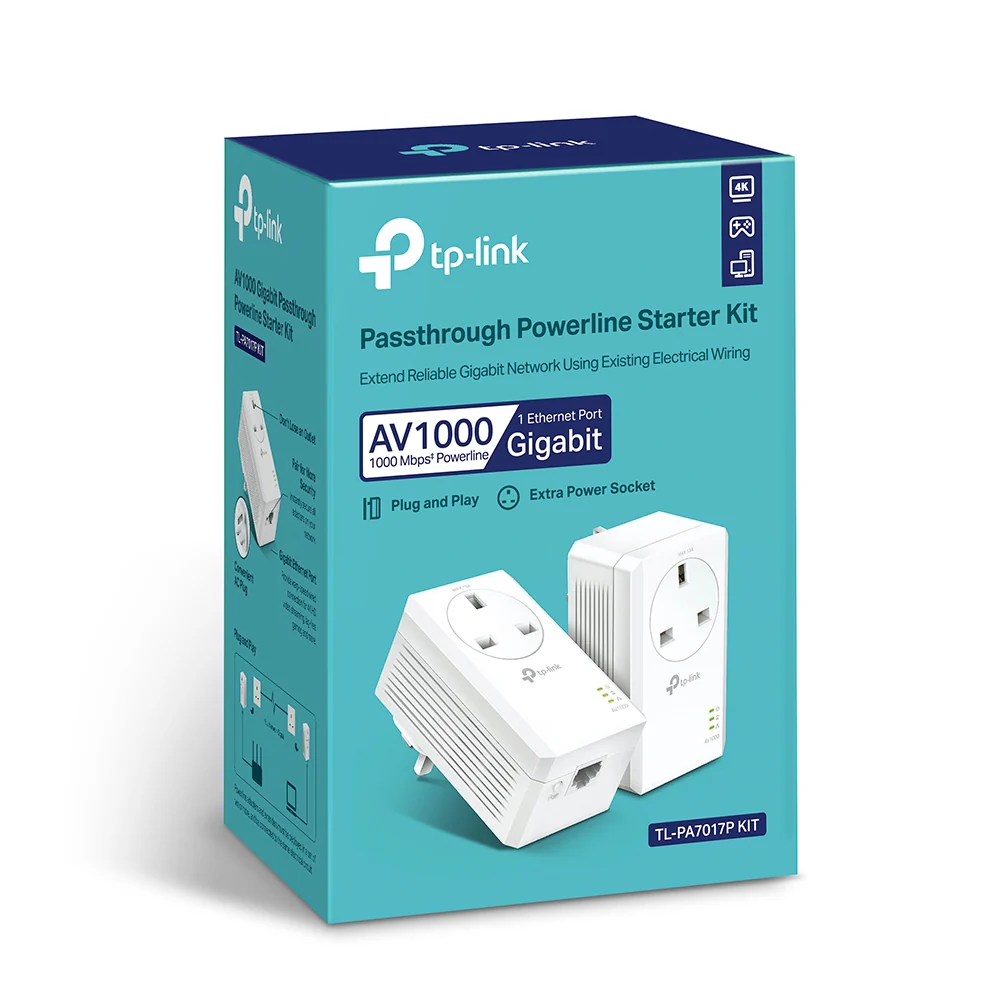 TL-PA7017P KIT AV1000 Gigabit Passthrough Powerline Starter Kit - Image 8