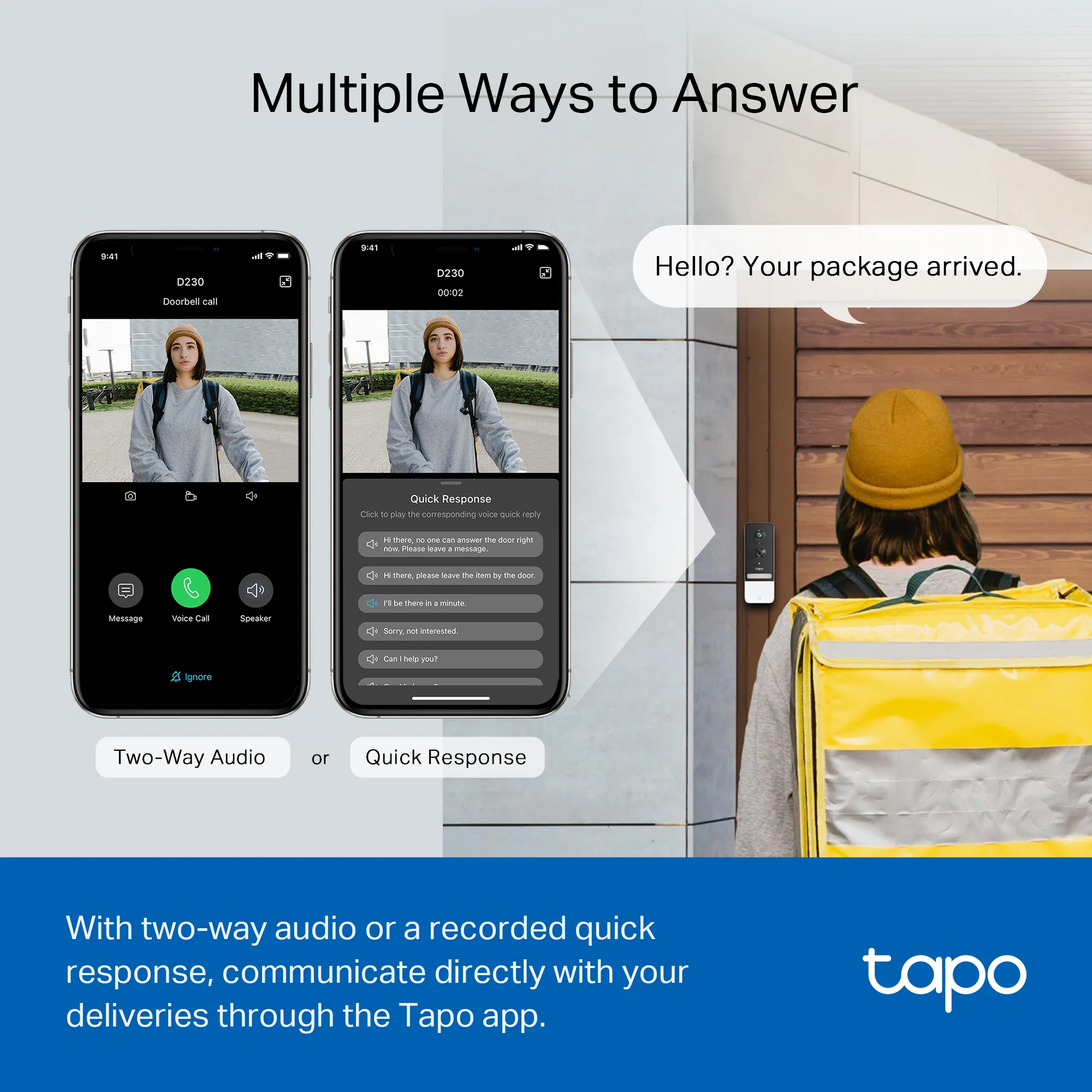 Tapo D230S1 Wireless Battery Video Doorbell + Chime & Hub Included - Image 11