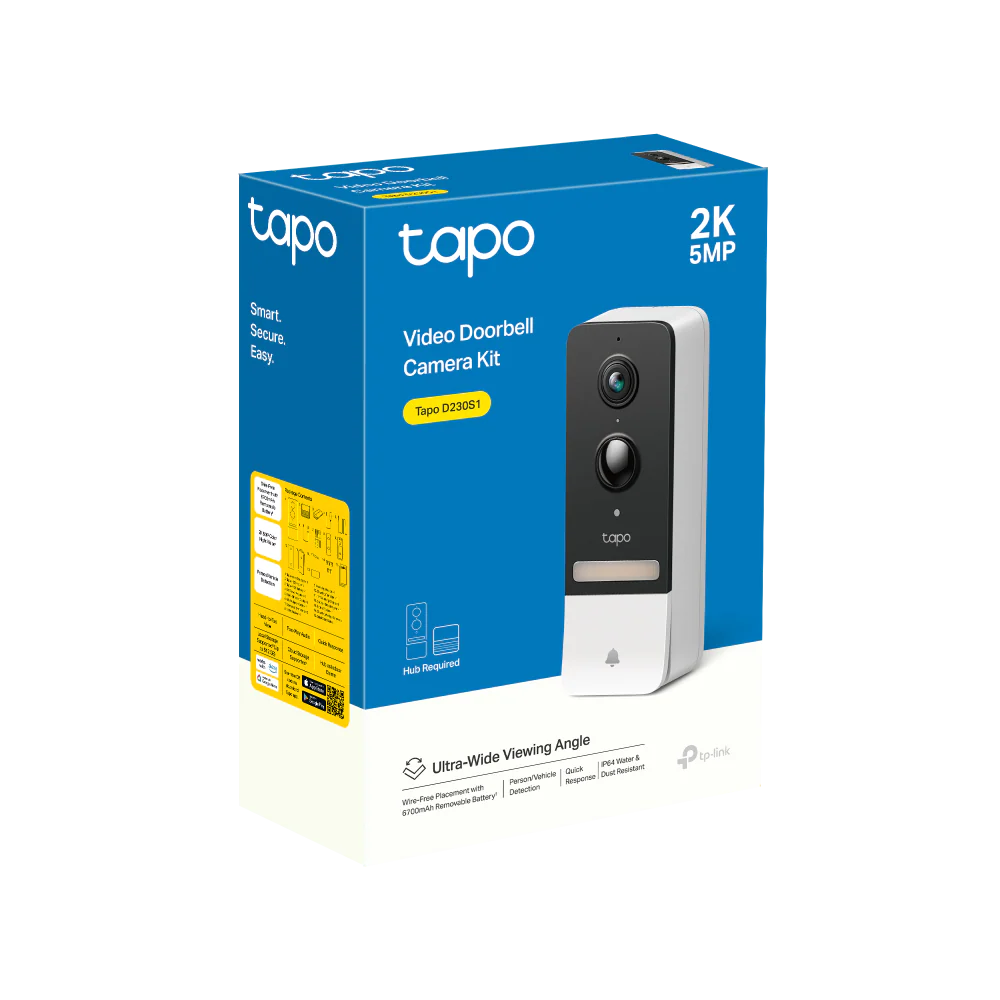 Tapo D230S1 Wireless Battery Video Doorbell + Chime & Hub Included - Image 14