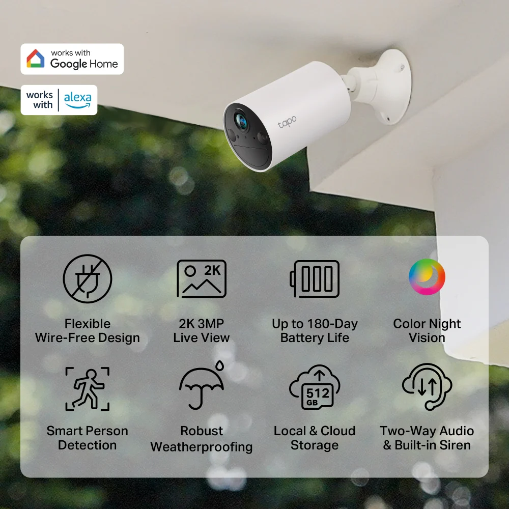 Tapo C410 Indoor/Outdoor 2K Wireless Battery Security Camera Twin Pack - Image 4